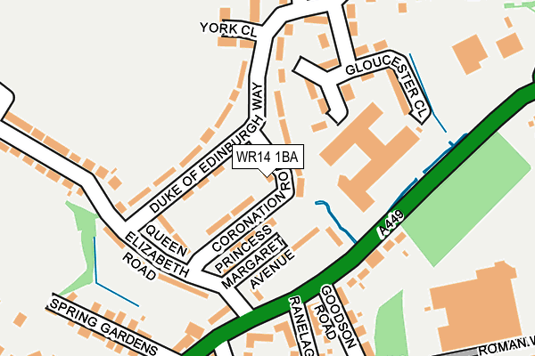 WR14 1BA map - OS OpenMap – Local (Ordnance Survey)