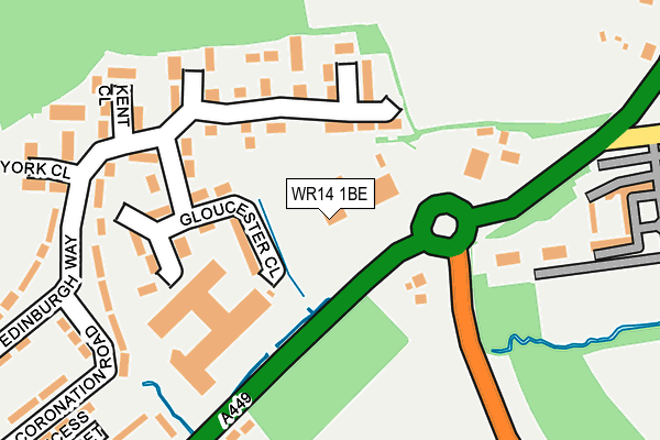 WR14 1BE map - OS OpenMap – Local (Ordnance Survey)