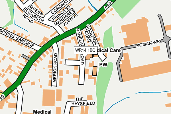 WR14 1BQ map - OS OpenMap – Local (Ordnance Survey)