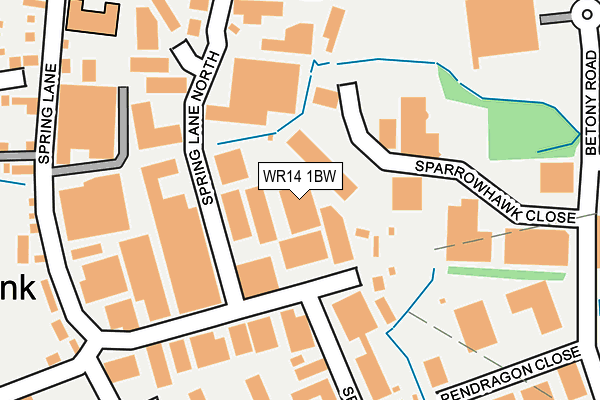 WR14 1BW map - OS OpenMap – Local (Ordnance Survey)