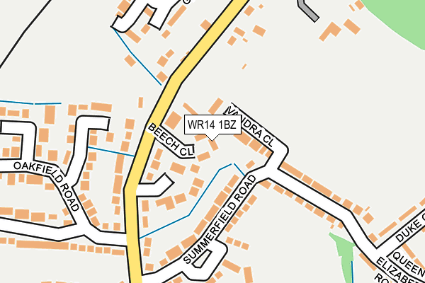 WR14 1BZ map - OS OpenMap – Local (Ordnance Survey)