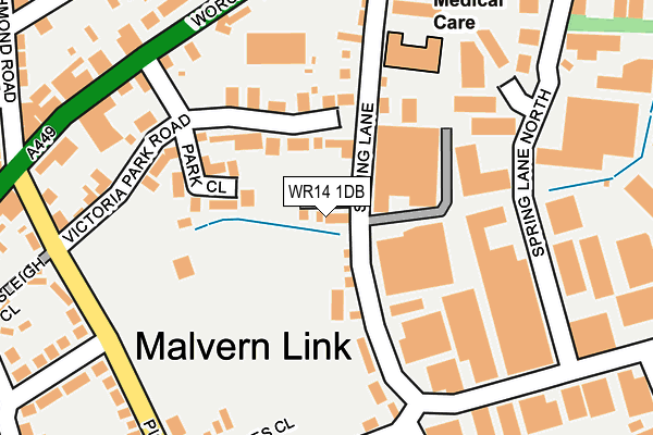 WR14 1DB map - OS OpenMap – Local (Ordnance Survey)
