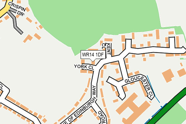 WR14 1DF map - OS OpenMap – Local (Ordnance Survey)