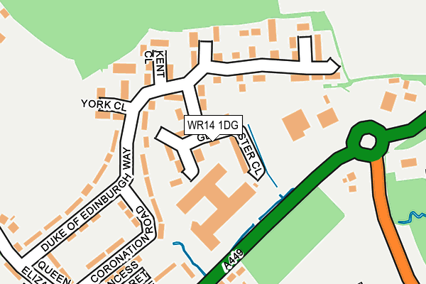 WR14 1DG map - OS OpenMap – Local (Ordnance Survey)