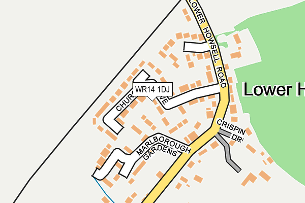 WR14 1DJ map - OS OpenMap – Local (Ordnance Survey)