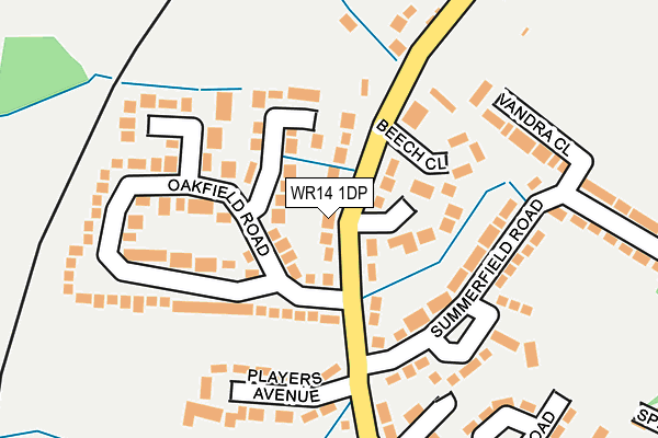 WR14 1DP map - OS OpenMap – Local (Ordnance Survey)
