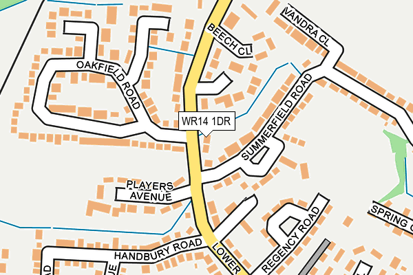 WR14 1DR map - OS OpenMap – Local (Ordnance Survey)