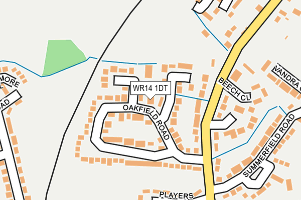 WR14 1DT map - OS OpenMap – Local (Ordnance Survey)