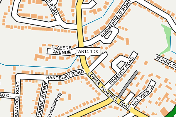 WR14 1DX map - OS OpenMap – Local (Ordnance Survey)