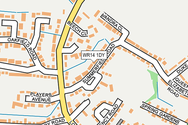 WR14 1DY map - OS OpenMap – Local (Ordnance Survey)