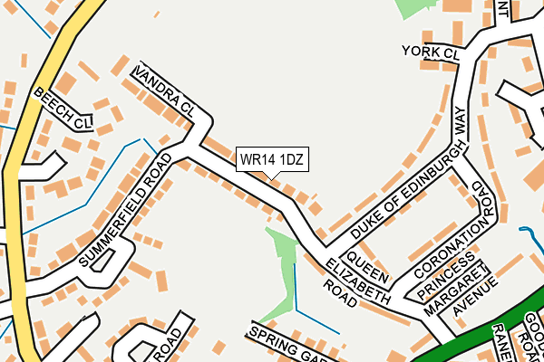 WR14 1DZ map - OS OpenMap – Local (Ordnance Survey)