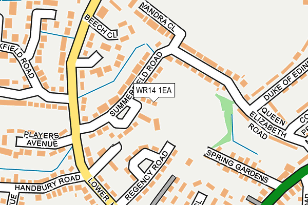 WR14 1EA map - OS OpenMap – Local (Ordnance Survey)