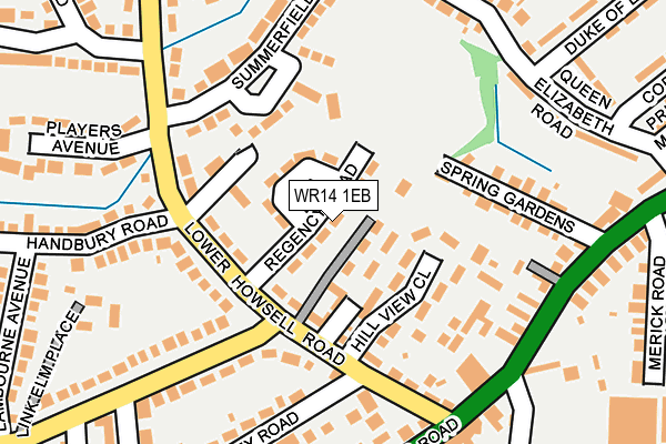 WR14 1EB map - OS OpenMap – Local (Ordnance Survey)