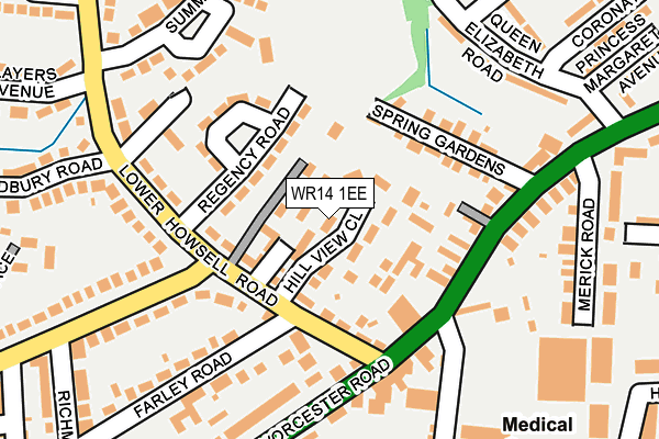 WR14 1EE map - OS OpenMap – Local (Ordnance Survey)
