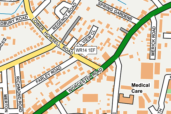 WR14 1EF map - OS OpenMap – Local (Ordnance Survey)