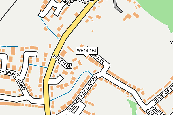 WR14 1EJ map - OS OpenMap – Local (Ordnance Survey)