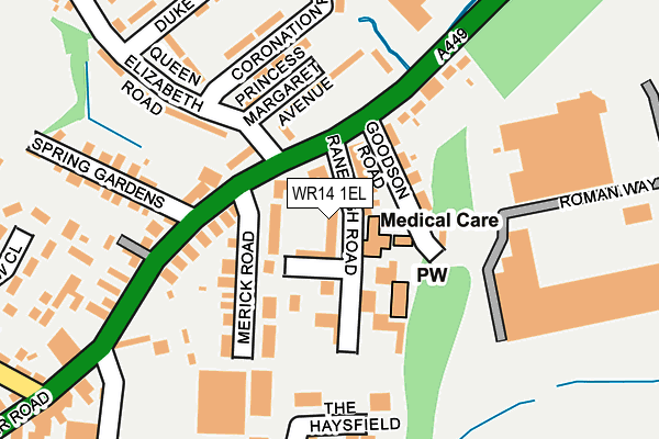 WR14 1EL map - OS OpenMap – Local (Ordnance Survey)