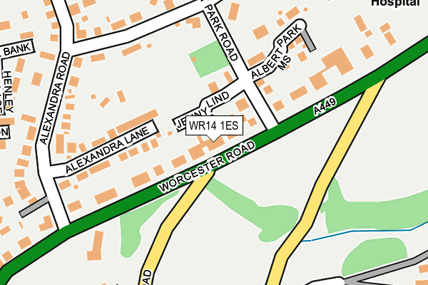 WR14 1ES map - OS OpenMap – Local (Ordnance Survey)