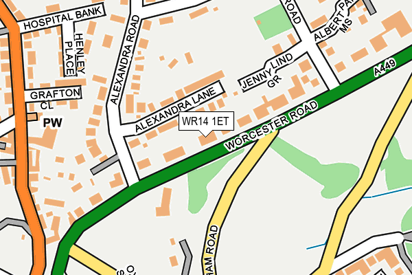WR14 1ET map - OS OpenMap – Local (Ordnance Survey)