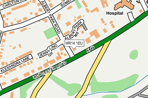 WR14 1EU map - OS OpenMap – Local (Ordnance Survey)