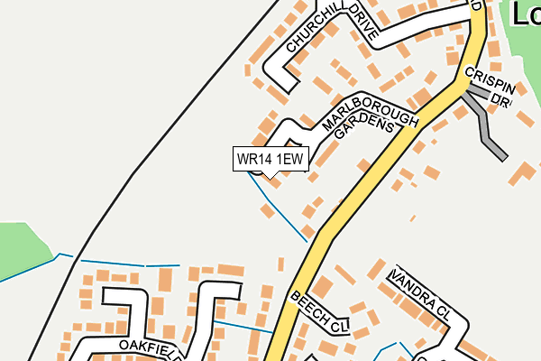WR14 1EW map - OS OpenMap – Local (Ordnance Survey)