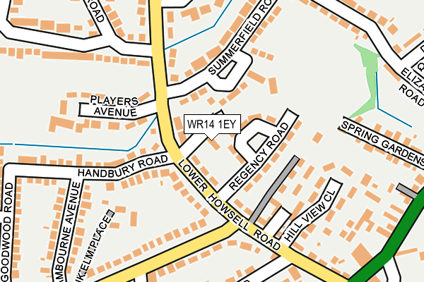WR14 1EY map - OS OpenMap – Local (Ordnance Survey)