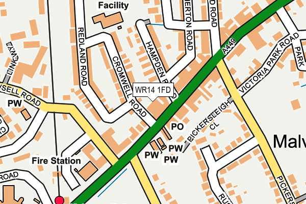 WR14 1FD map - OS OpenMap – Local (Ordnance Survey)