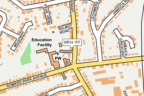 WR14 1FF map - OS OpenMap – Local (Ordnance Survey)