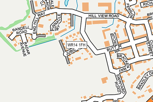 WR14 1FH map - OS OpenMap – Local (Ordnance Survey)