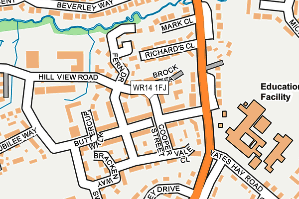 WR14 1FJ map - OS OpenMap – Local (Ordnance Survey)