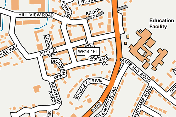 WR14 1FL map - OS OpenMap – Local (Ordnance Survey)