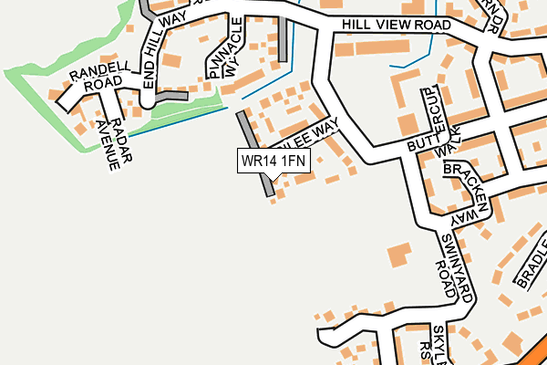 WR14 1FN map - OS OpenMap – Local (Ordnance Survey)