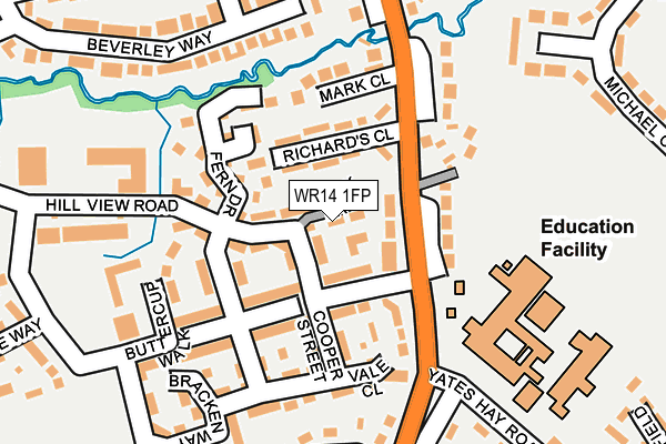 WR14 1FP map - OS OpenMap – Local (Ordnance Survey)