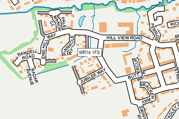 WR14 1FS map - OS OpenMap – Local (Ordnance Survey)