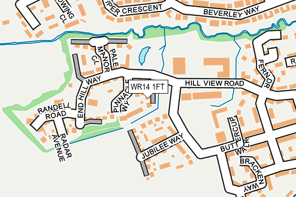 WR14 1FT map - OS OpenMap – Local (Ordnance Survey)