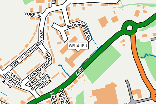 WR14 1FU map - OS OpenMap – Local (Ordnance Survey)