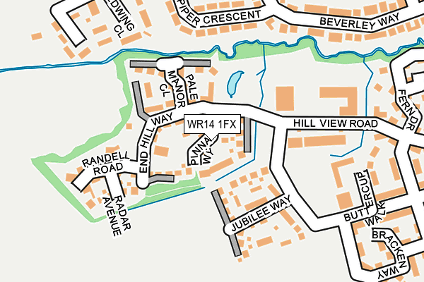 WR14 1FX map - OS OpenMap – Local (Ordnance Survey)