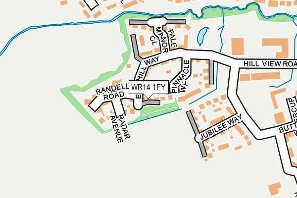 WR14 1FY map - OS OpenMap – Local (Ordnance Survey)