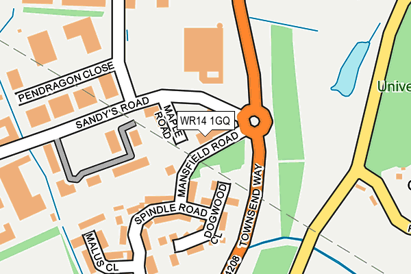 WR14 1GQ map - OS OpenMap – Local (Ordnance Survey)