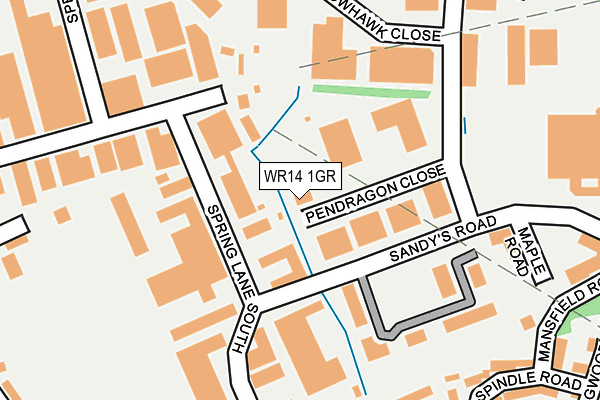 WR14 1GR map - OS OpenMap – Local (Ordnance Survey)