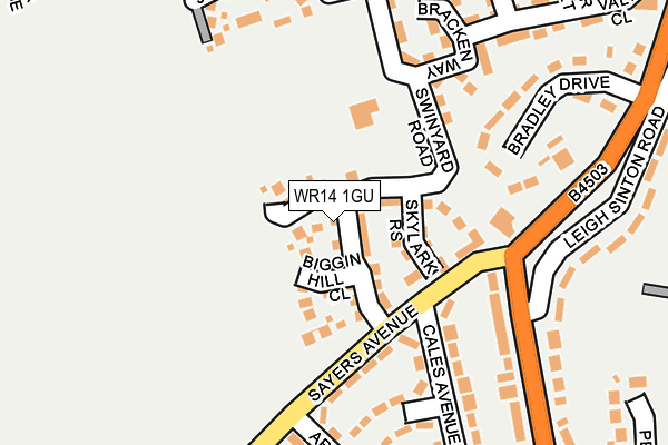 WR14 1GU map - OS OpenMap – Local (Ordnance Survey)