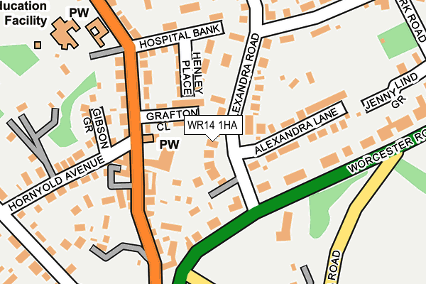 WR14 1HA map - OS OpenMap – Local (Ordnance Survey)