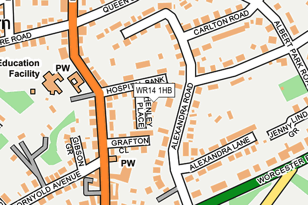 WR14 1HB map - OS OpenMap – Local (Ordnance Survey)