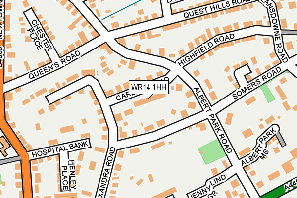 WR14 1HH map - OS OpenMap – Local (Ordnance Survey)