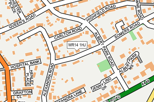 WR14 1HJ map - OS OpenMap – Local (Ordnance Survey)