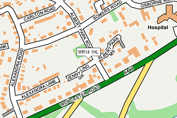 WR14 1HL map - OS OpenMap – Local (Ordnance Survey)