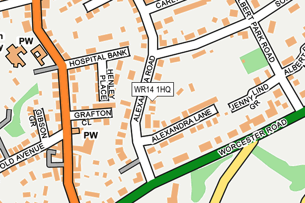 WR14 1HQ map - OS OpenMap – Local (Ordnance Survey)