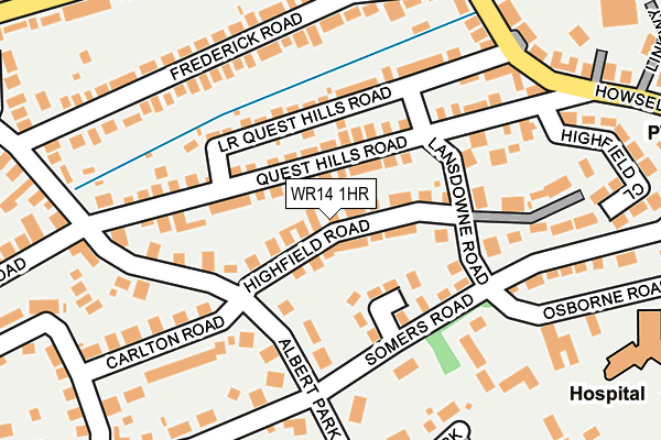 WR14 1HR map - OS OpenMap – Local (Ordnance Survey)