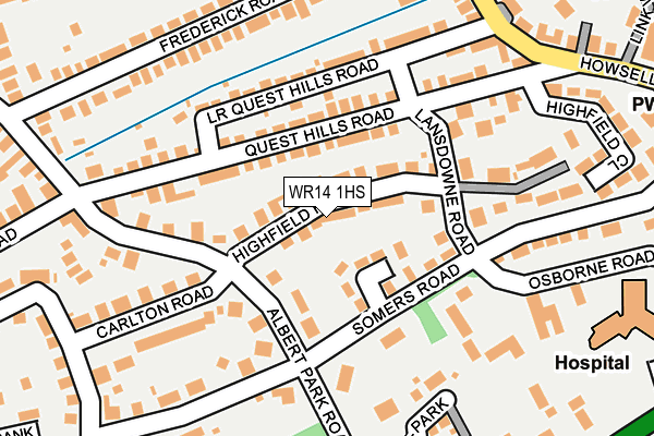 WR14 1HS map - OS OpenMap – Local (Ordnance Survey)
