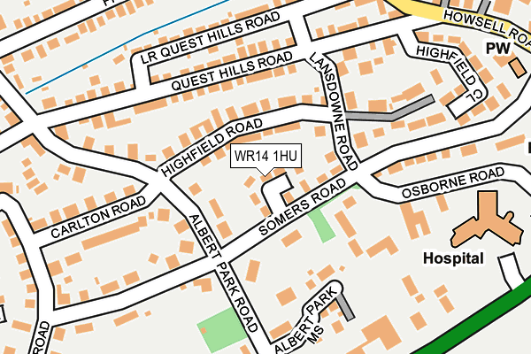 WR14 1HU map - OS OpenMap – Local (Ordnance Survey)